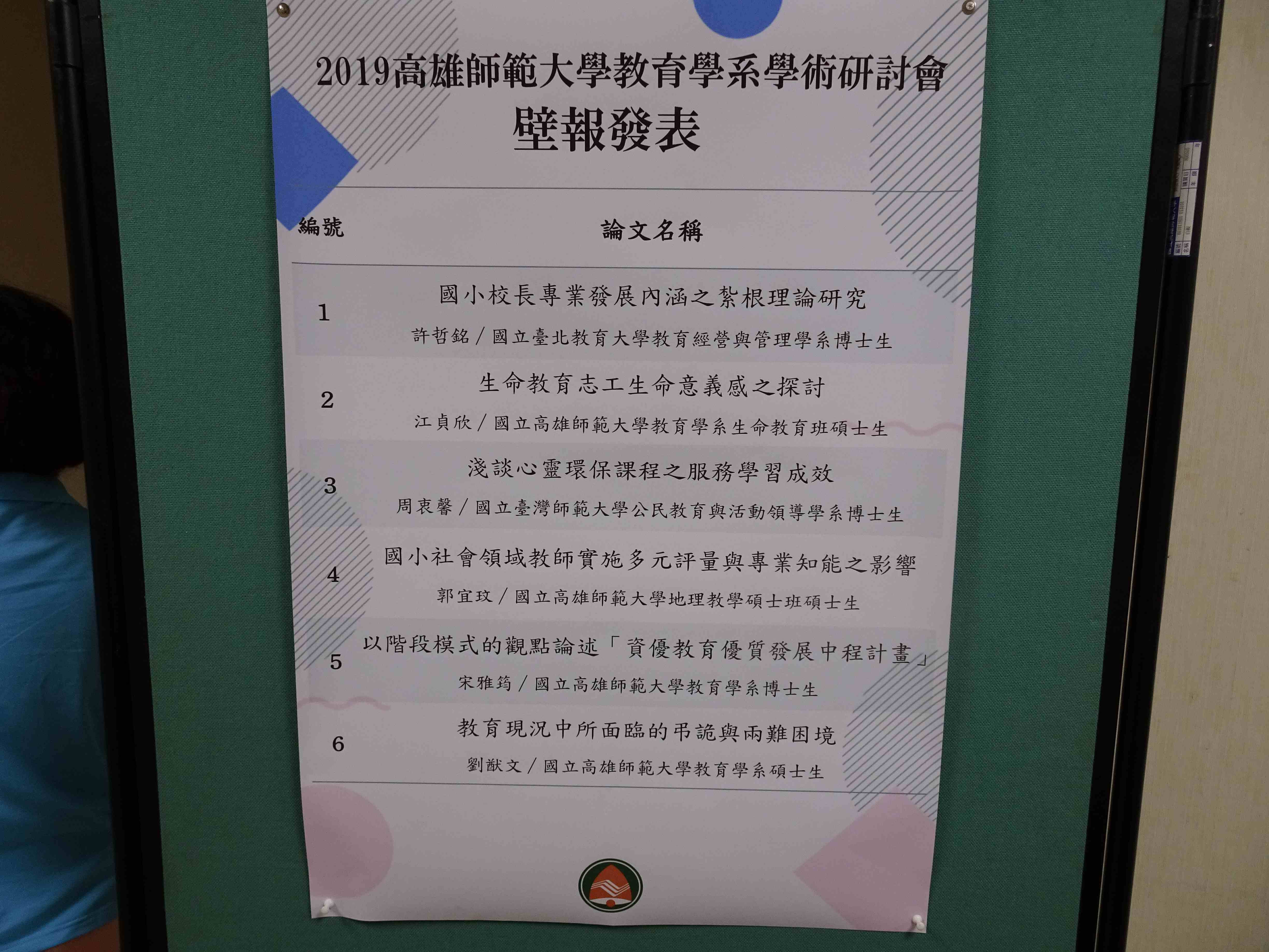 108學年度 從知識到素養研討會 壁報發表與工作人員合影圖片